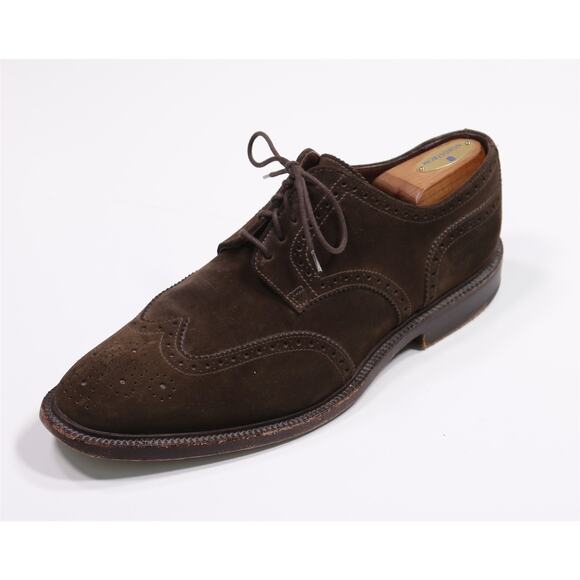 Sid Mashburn Brown Suede Wingtip Oxford Dress Shoes Made in England UK 10.5 main image 8